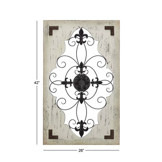 Cream & Brown French Wood & Metal Wall Décor
